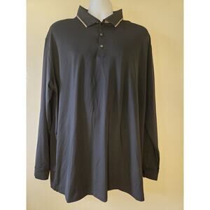 New Nike Tiger Woods Platinum Collection Mens XXL Long Sleeve Polo Shirt Black